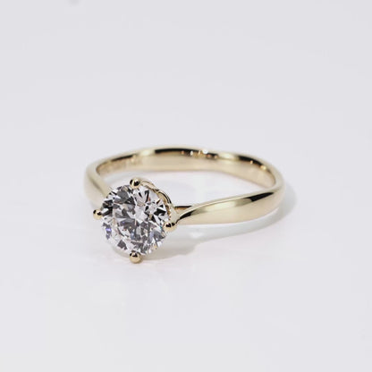 1.17ct Round Lab-Grown Diamond Ring in 14K Yellow Gold – VS1, G Color, Excellent Cut Size 6