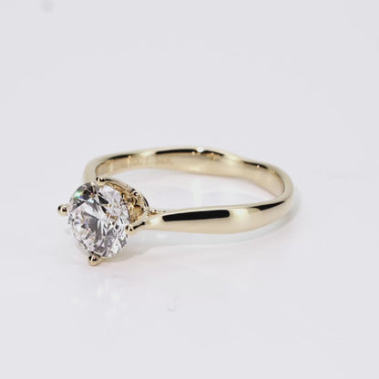 1.18ct Round Lab-Grown Diamond Ring in 14K Yellow Gold – VVS1, G Color, Excellent Cut Size 6