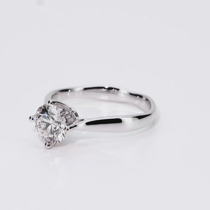 1.06ct Round Lab-Grown Diamond Ring in 14K White Gold – VVS1, G Color, Ideal Cut Size 5