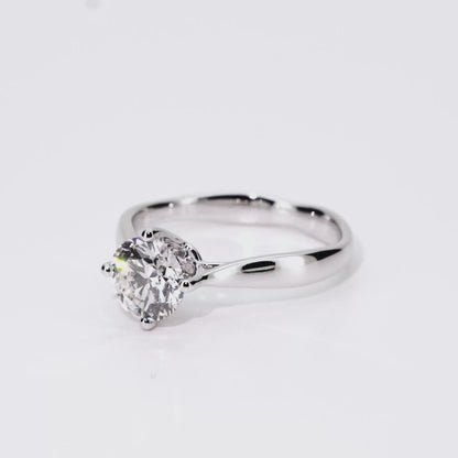 1.03ct Round Lab-Grown Diamond Ring in 14K White Gold – VVS1, G Color, Ideal Cut Size 5