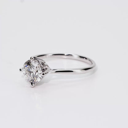 1.07ct Round Lab-Grown Diamond Ring in Platinum – VS1, G Color, Ideal Cut Size 5