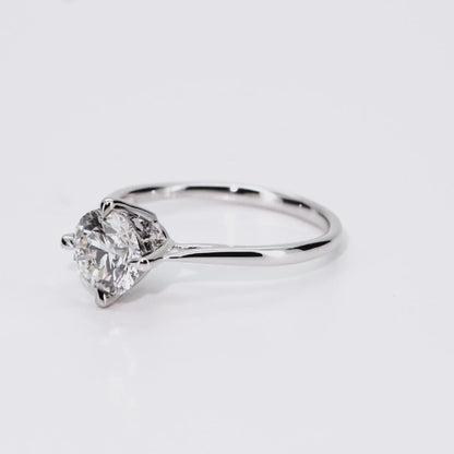 1.04ct Round Lab-Grown Diamond Ring in Platinum – VS1, G Color, Ideal Cut Size 5