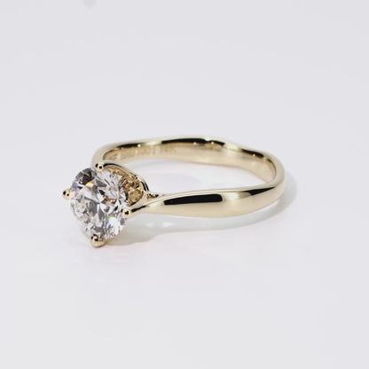 1.16ct Round Lab-Grown Diamond Ring in 14K Yellow Gold – VS1, G Color, Excellent Cut Size 5