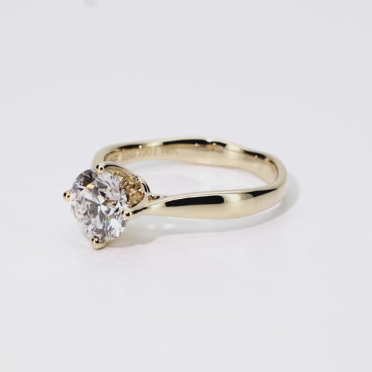 1.16ct Round Lab-Grown Diamond Ring in 14K Yellow Gold – VS1, G Color, Excellent Cut Size 5
