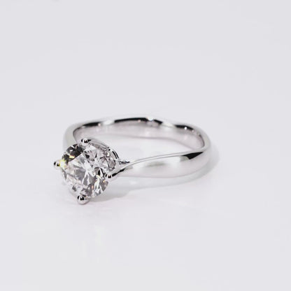 1.01ct Round Lab-Grown Diamond Ring in 14K White Gold – VVS1, G Color, Ideal Cut Size 4