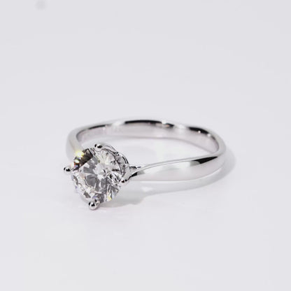 1.07ct Round Lab-Grown Diamond Ring in 14K White Gold – VVS1, G Color, Ideal Cut Size 6