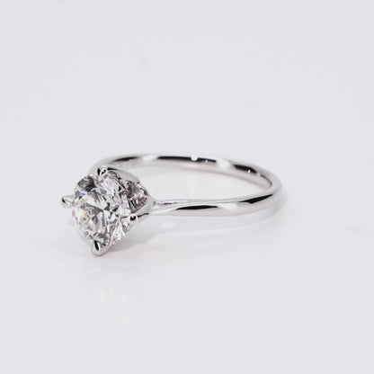 1.03ct Round Lab-Grown Diamond Ring in Platinum – VVS2, G Color, Ideal Cut Size 4