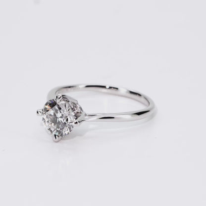 1.04ct Round Lab-Grown Diamond Ring in Platinum – VS1, G Color, Ideal Cut Size 5