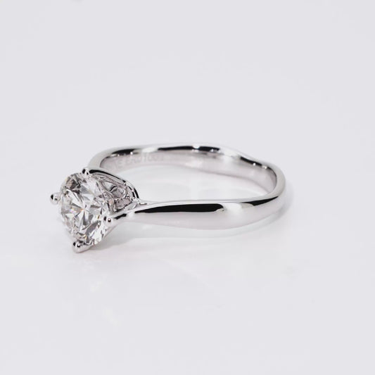 1.06ct Round Lab-Grown Diamond Ring in 14K White Gold – VVS1, G Color, Ideal Cut Size 5
