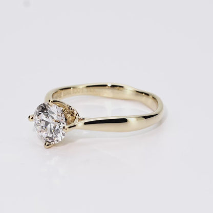 1.10ct Round Lab-Grown Diamond Ring in 14K Yellow Gold – VS1, G Color, Excellent Cut Size 6