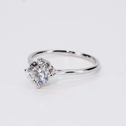 1.07ct Round Lab-Grown Diamond Ring in Platinum – VS1, G Color, Ideal Cut Size 7