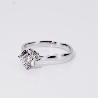 1.07ct Round Lab-Grown Diamond Ring in 14K White Gold – VVS1, G Color, Excellent Cut Size 6