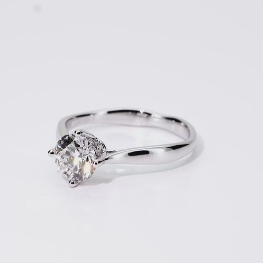 1.07ct Round Lab-Grown Diamond Ring in 14K White Gold – VVS1, G Color, Excellent Cut Size 6