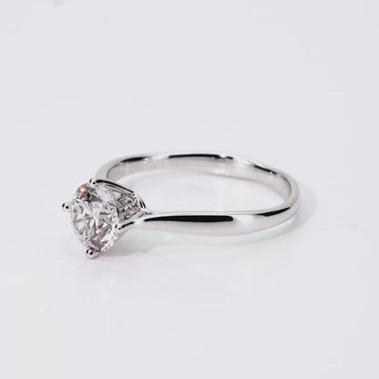 1.11ct Round Lab-Grown Diamond Ring in 14K White Gold – VVS2, G Color, Excellent Cut Size 7