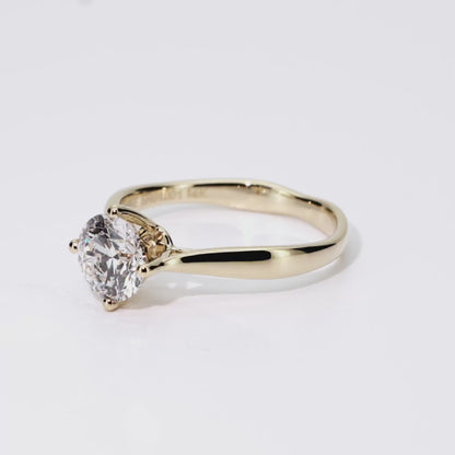 1.17ct Round Lab-Grown Diamond Ring in 14K Yellow Gold – VVS2, G Color, Ideal Cut Size 6