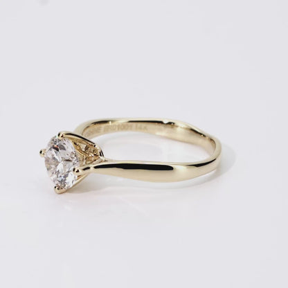 1.17ct Round Lab-Grown Diamond Ring in 14K Yellow Gold – VVS2, G Color, Ideal Cut Size 6