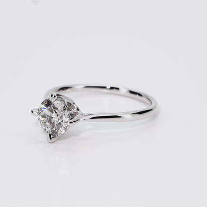 1.03ct Round Lab-Grown Diamond Ring in Platinum – VS1, G Color, Ideal Cut Size 6