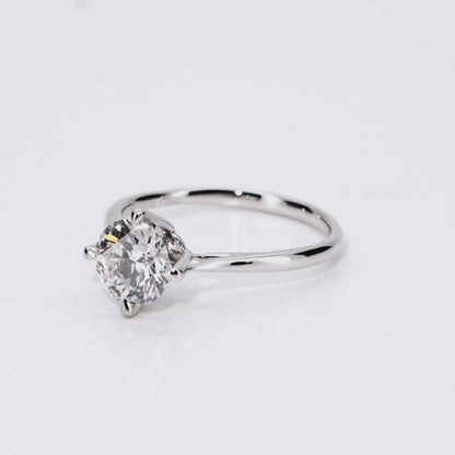 1.07ct Round Lab-Grown Diamond Ring in Platinum – VS1, G Color, Ideal Cut Size 5