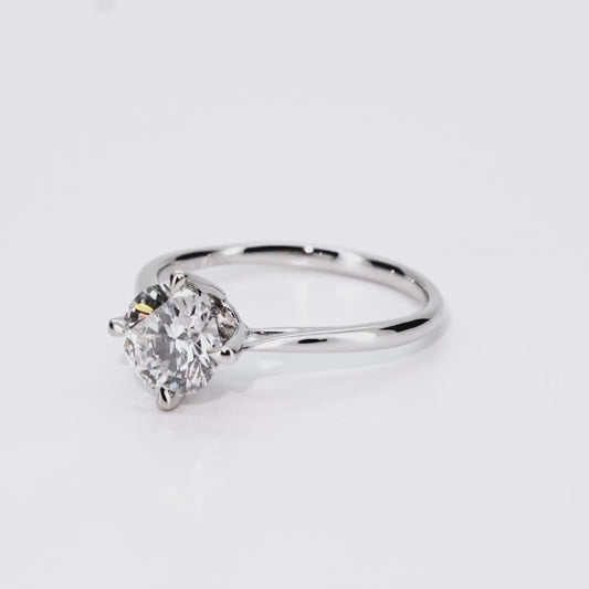 1.07ct Round Lab-Grown Diamond Ring in Platinum – VS1, G Color, Ideal Cut Size 5