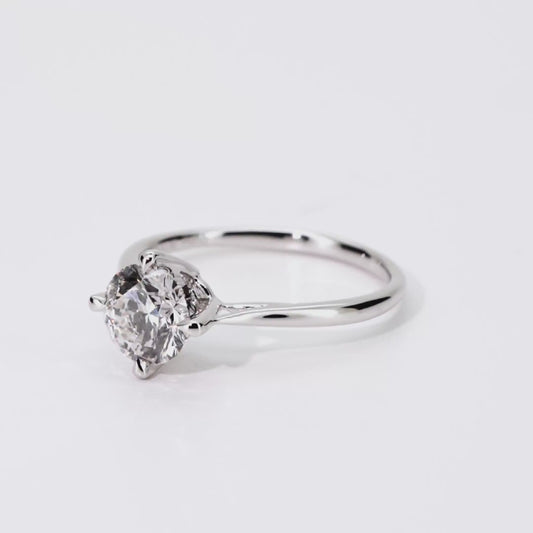 1.03ct Round Lab-Grown Diamond Ring in Platinum – VS2, G Color, Ideal Cut Size 5