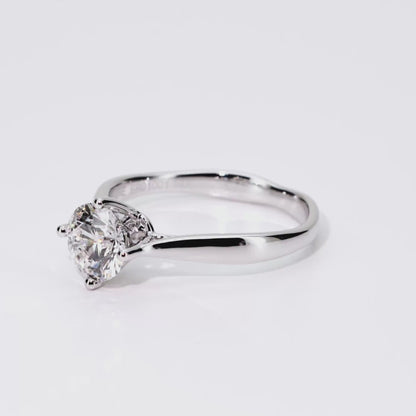 1.06ct Round Lab-Grown Diamond Ring in 14K White Gold – VVS2, G Color, Ideal Cut Size 6