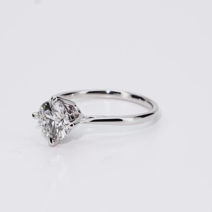 1.07ct Round Lab-Grown Diamond Ring in Platinum – VS1, G Color, Ideal Cut Size 5