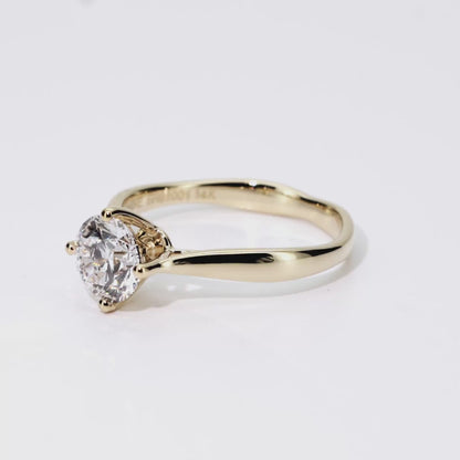1.19ct Round Lab-Grown Diamond Ring in 14K Yellow Gold – VVS2, G Color, Excellent Cut Size 6
