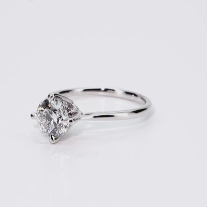 1.01ct Round Lab-Grown Diamond Ring in Platinum – VS1, G Color, Excellent Cut Size 4