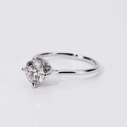 1.04ct Round Lab-Grown Diamond Ring in Platinum – VS1, G Color, Ideal Cut Size 5