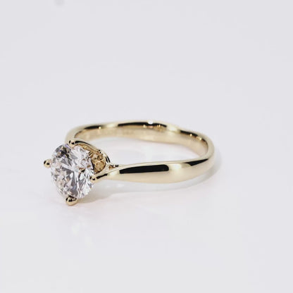 1.13ct Round Lab-Grown Diamond Ring in 14K Yellow Gold – VVS2, G Color, Excellent Cut Size 5