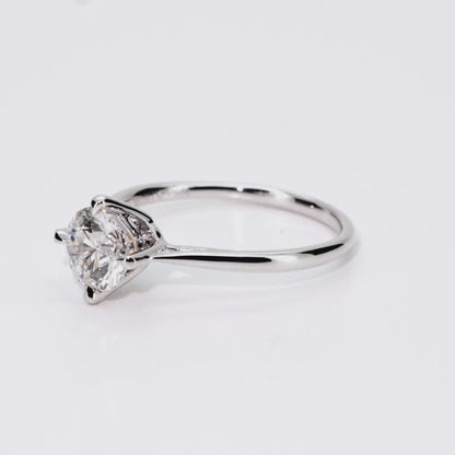 1.00ct Round Lab-Grown Diamond Ring in Platinum – VS1, G Color, Ideal Cut Size 6