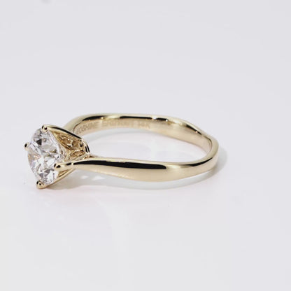 1.19ct Round Lab-Grown Diamond Ring in 14K Yellow Gold – VVS2, G Color, Excellent Cut Size 6