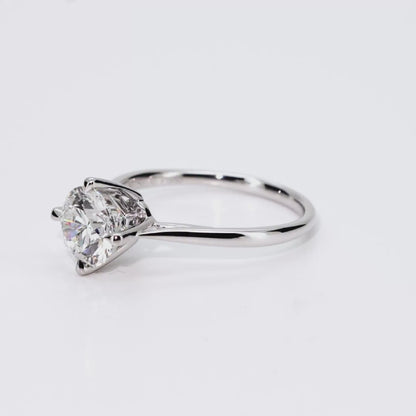 1.06ct Round Lab-Grown Diamond Ring in Platinum – VS1, G Color, Ideal Cut Size 4