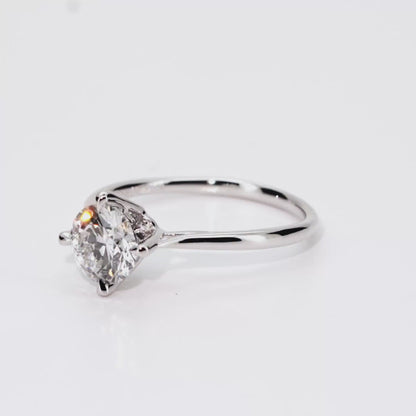 1.08ct Round Lab-Grown Diamond Ring in Platinum – VS1, G Color, Ideal Cut Size 6