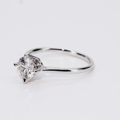 1.08ct Round Lab-Grown Diamond Ring in Platinum – VS1, G Color, Ideal Cut Size 7
